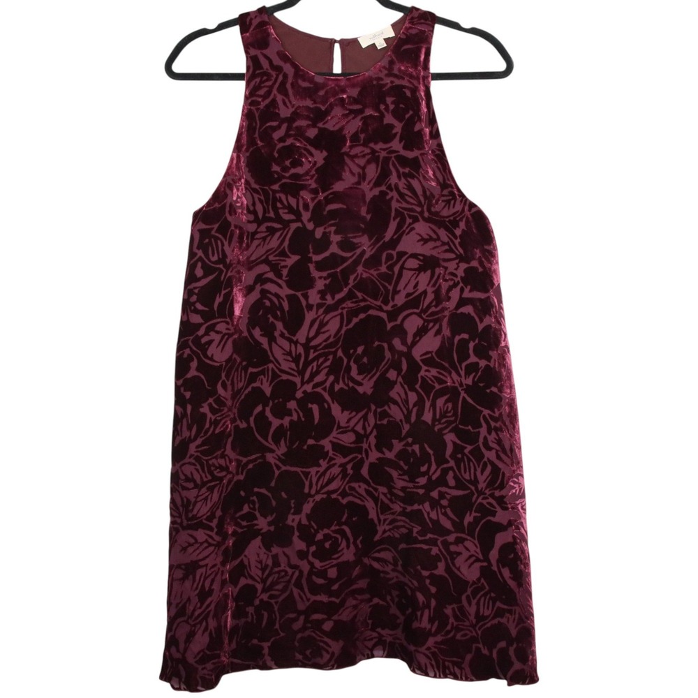 Wilfred Velvet Dress Womens Size XS Purple Floral Sleeveless Party Cocktail